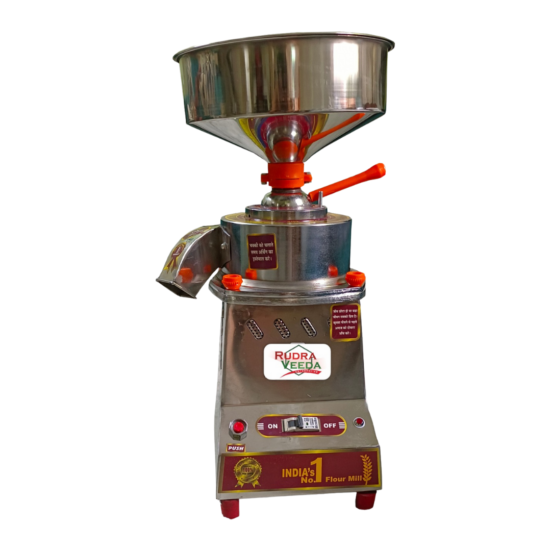 Rudra Veeda M1 Steel Body Domestic Flour Mill – 1 HP, 6 Inch Stone